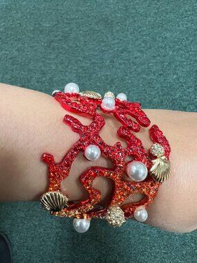 Mermaid Jewels Coral Cuff Statement Siren Sculptural Sea Jewel Couture Bracelet